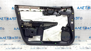 Front right door panel for Honda Clarity 18-21 USA, black, leather insert, chrome molding, with handle, scratches, scuffs, stain
