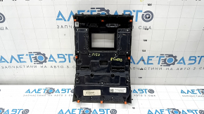 Multimedia control with climate control for a Ford F150 15-20, black, with buttons for disabling stability control and emergency lights with auto-stop, missing handle, scratches, needs cleaning