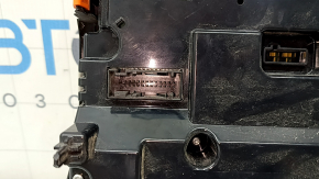 Multimedia control with climate control for a Ford F150 15-20, black, with buttons for disabling stability control and emergency lights with auto-stop, missing handle, scratches, needs cleaning