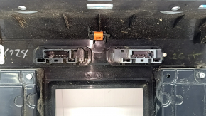 Multimedia control with climate control for a Ford F150 15-20, black, with buttons for disabling stability control and emergency lights with auto-stop, missing handle, scratches, needs cleaning