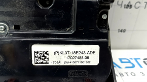 Multimedia control with climate control for a Ford F150 15-20, black, with buttons for disabling stability control and emergency lights with auto-stop, missing handle, scratches, needs cleaning