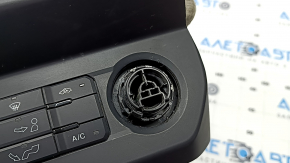 Multimedia control with climate control for a Ford F150 15-20, black, with buttons for disabling stability control and emergency lights with auto-stop, missing handle, scratches, needs cleaning