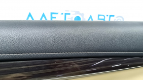 Rear right door panel for Lexus NX200t NX300h 15-17, black with beige insert, black leather armrest, wood trim, needs cleaning, scratches, dent