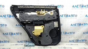 Rear right door panel for Lexus NX200t NX300h 15-17, black with beige insert, black leather armrest, wood trim, needs cleaning, scratches, dent