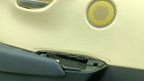 Rear left door panel for Lexus NX200t NX300h 15-17, black with beige insert, black leather armrest, wood trim, needs cleaning, scratches, dent