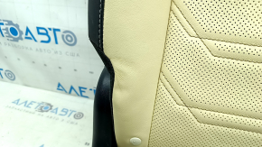 Rear row of seats, 2nd row, upper part, right, Lexus NX200t NX300h 15-17, beige with black inserts, needs cleaning, dented