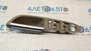 Front left window lift control trim for Ford Escape MK3 13-19, beige structure with chrome handle, broken fastening