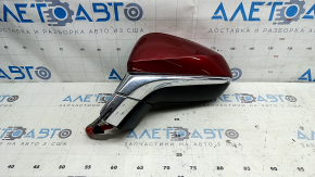 Left side mirror assembly for Lexus NX200t NX300h 15-17, 13 pins, turn signal, auto-dimming, heated, BSM, red, scratches on plastic