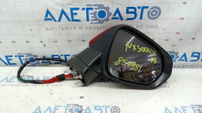 Right side mirror assembly for Lexus NX200t NX300h 15-17, 13 pins, turn signal, auto-dimming, heated, BSM, red, scratches on plastic and chrome