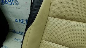 Lower passenger seat trim for Lexus NX300 NX300h 15-17, black and beige leather, heated, ventilated, type 1, dry-cleanable