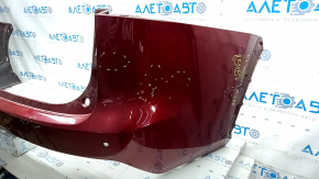 Bare rear bumper for Lexus NX200t NX300h 15-17 with parking sensors, red, scratches, dents, abrasions, bumps, tears