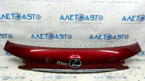Lexus NX200t NX300h 15-17 trunk lid trim with emblem and chrome molding, scratches, broken fastener