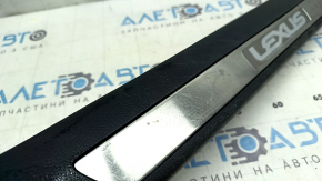 Front left door sill plate for Lexus NX200t NX300 NX300h 15-21 black, chrome, scratches on chrome, broken fastener