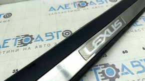 Front left door sill plate for Lexus NX200t NX300 NX300h 15-21 black, chrome, scratches on chrome, broken fastener
