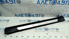Front right door sill plate for Lexus NX200t NX300 NX300h 15-21 black, chrome, scratches and nicks on chrome, scratches on plastic, broken fastener