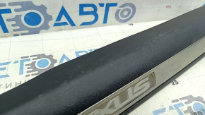 Front right door sill plate for Lexus NX200t NX300 NX300h 15-21 black, chrome, scratches and nicks on chrome, scratches on plastic, broken fastener