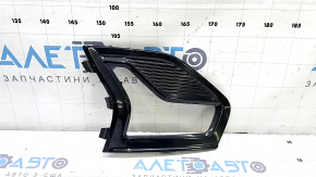 Right front bumper grille for Ford Fusion mk5 19-20 with LED fog lights, glossy, sand