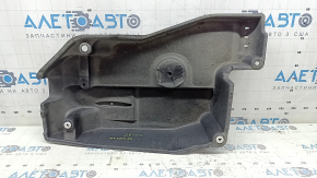 Right underbody protection for Lexus NX200t NX300 NX300h 15-21 is dented, has tears, and is worn.