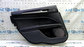 Door trim panel rear left Ford Fusion mk5 17-20 titanium, black leather with black leather insert, leather armrest, gray molding