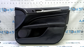Ford Fusion mk5 17-20 front right door trim, titanium, black with black leather insert, leather armrest, graphite molding