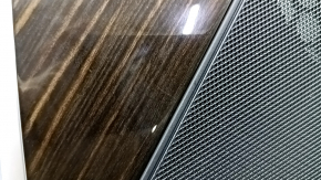 Door trim, rear left, BMW X5 G05 19-23, black/Canberra-Beige leather, without curtain, Fineline Stripe wood insert, beige leather armrest, with handle and overlays, with backlight, scratches