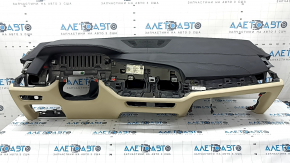 BMW X5 G05 19-23 leather dashboard with airbag, black/beige, ready for cleaning, bump