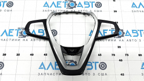 BMW X5 G05 19-24 steering wheel cover for heated steering wheel, black leather with chrome, scratches