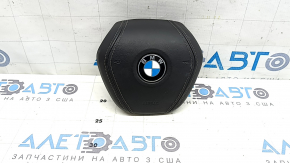 Airbag in the driver's steering wheel of the BMW X5 G05 19-24, black leather, scratches