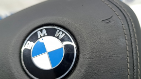 Airbag in the driver's steering wheel of the BMW X5 G05 19-24, black leather, scratches