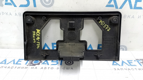 Front license plate area for a 2016-2017 Honda Accord, hybrid, with a dented guide.