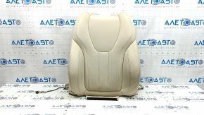 Driver's seat back upholstery BMW X5 G05 19-22 Canberra-Beige leather, heated, wrinkled, needs cleaning