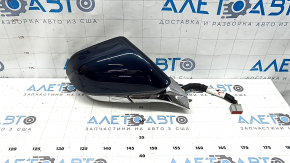 Right side mirror assembly for Lincoln MKZ 2017-2018, 14 pins, turn signal, heated, projection, auto-folding, BSM, silver, chrome