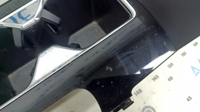 Center console trim with cup holder for Honda Accord 2013-2015, type 1, glossy black, scratches