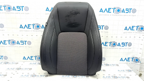 Honda Clarity 18-21 USA passenger seat back trim, gray cloth + black leather combination, heated, wrinkled, needs cleaning