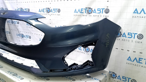 Front bumper, bare, Ford Fusion mk5 19-20, without parking sensors and tow hook, blue, cracked, dented, scuffed