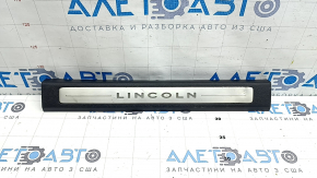 Lincoln MKZ 17-20 front left door sill plate, chrome with backlight, black, scratches, dents