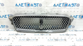 Radiator grille Lincoln MKZ 17-20 chrome, with emblem, chrome, sand