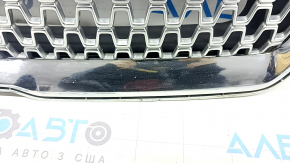 Radiator grille Lincoln MKZ 17-20 chrome, with emblem, chrome, sand