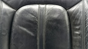 Lincoln MKZ 17 passenger seat back trim - black leather, heated, creased, cracked, scratched