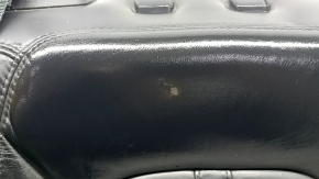 Left rear seat back for Lincoln MKZ 17-20, black leather, with seat belt and armrest, heated, torn, dented, scratched, needs cleaning