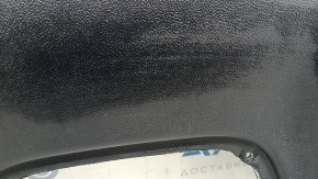 Lincoln MKZ 13-20 black rear driver's seat cover, broken fasteners, broken fastener, cracks in fasteners, tear, dented