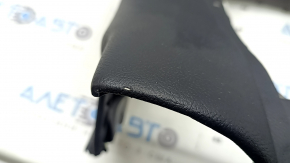 Lincoln MKZ 13-20 black rear driver's seat cover, broken fasteners, broken fastener, cracks in fasteners, tear, dented