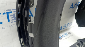 Lincoln MKZ 13-20 black rear driver's seat cover, broken fasteners, broken fastener, cracks in fasteners, tear, dented