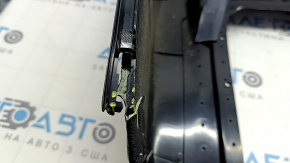 Lincoln MKZ 13-20 black rear driver's seat cover, broken fasteners, broken fastener, cracks in fasteners, tear, dented