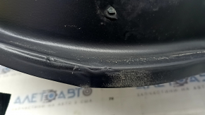 Door trim, rear left, Lincoln MKZ 17-20, black with black leather insert, black leather armrest, dark wood insert, glossy, under the tweeter, with backlight, with handle, scratches, tears, dents
