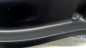 Door trim, rear right card, Lincoln MKZ 17-20, black with black leather insert, black leather armrest, light wood molding, glossy, with backlight, tear, dents, scratches, burrs, crepe break