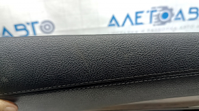 Door trim card front left Lincoln MKZ 17-20 black with black insert leather, armrest black leather, insert light wood gloss, with backlight, with handle, scratches, tears, dented, under clean