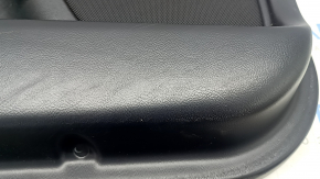 Door trim card front left Lincoln MKZ 17-20 black with black insert leather, armrest black leather, insert light wood gloss, with backlight, with handle, scratches, tears, dented, under clean