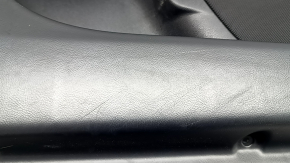 Door trim card front left Lincoln MKZ 17-20 black with black insert leather, armrest black leather, insert light wood gloss, with backlight, with handle, scratches, tears, dented, under clean