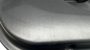Door trim card front left Lincoln MKZ 17-20 black with black insert leather, armrest black leather, insert light wood gloss, with backlight, with handle, scratches, tears, dented, under clean